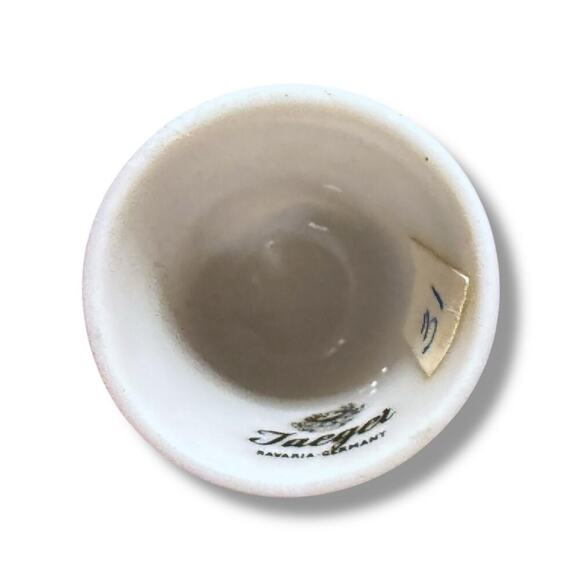 Vintage Jaeger Ceramic Thimble White Floral Print Bavaria Germany 1” - Picture 7 of 9